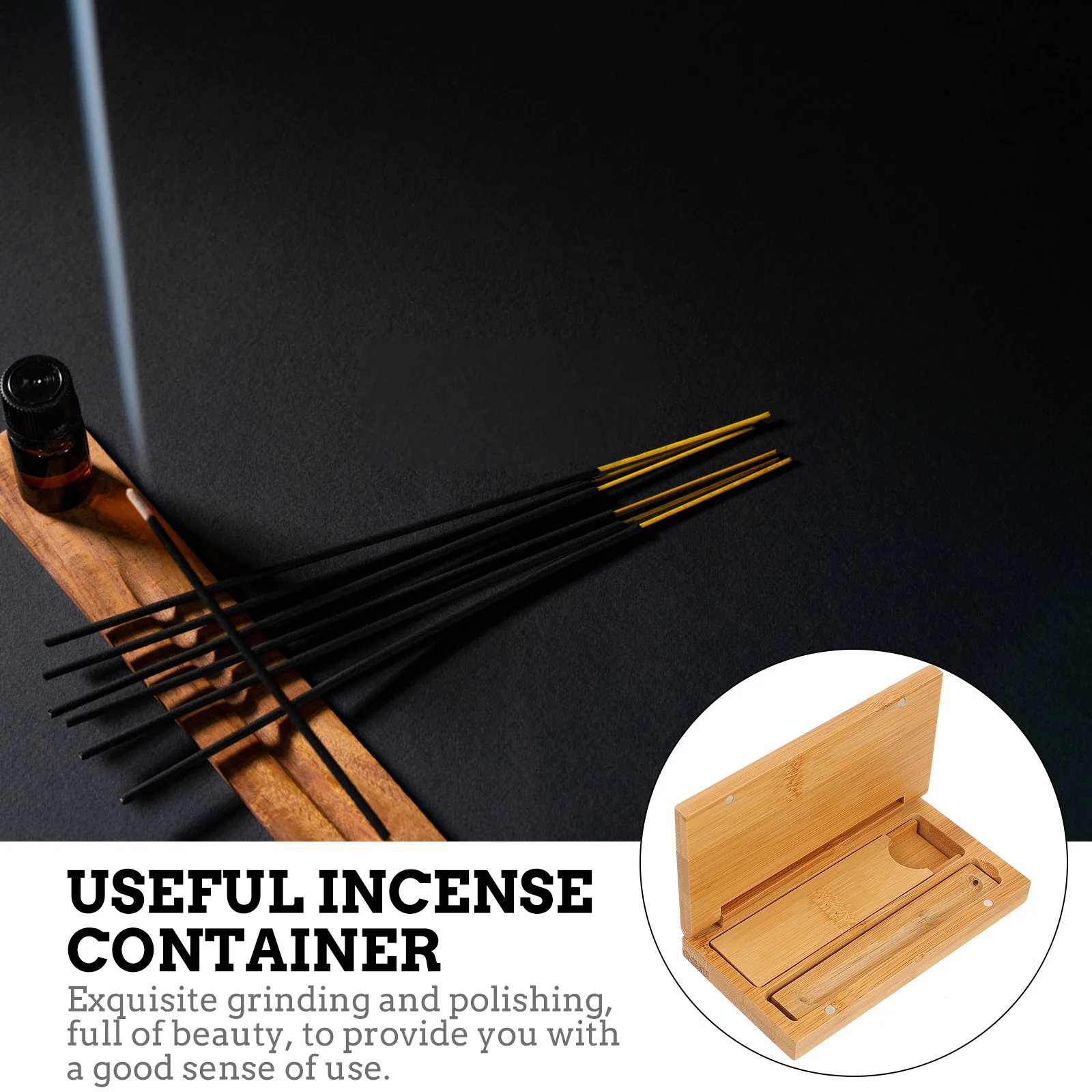 3 قطعة صندوق عصا البخور حاوية تخزين خشب الصندل حافظة خشبية محمولة لتنظيم الروائح الطبيعية الإبداعية #6