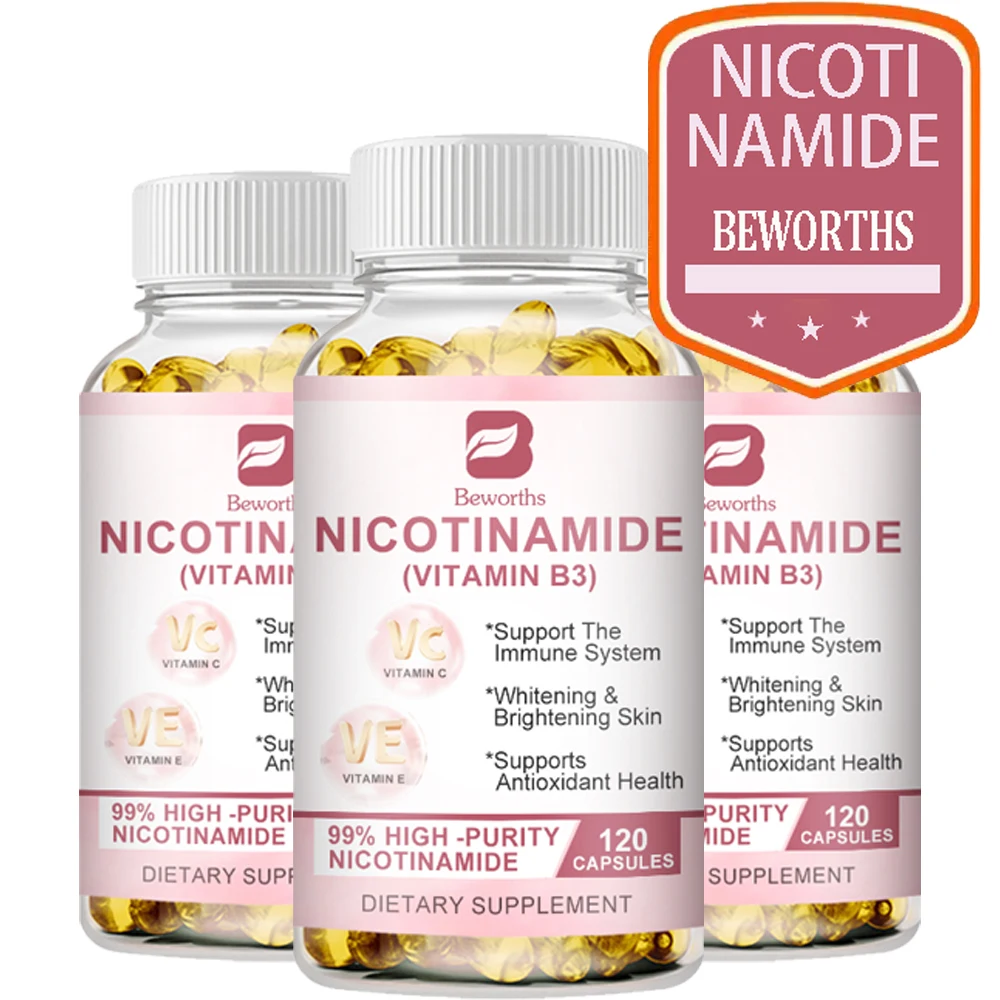 

BEWORTHS B-3 Nicotinamide Brighten Skin Supplement Helps Skin Health Metabolism Cell Regeneration Immunity Healthy Food