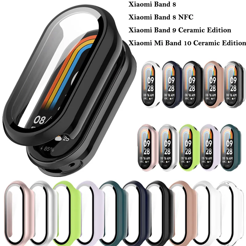 Чехол для Xiaomi Mi Band 9/10 Ceramic Edition, защитная пленка для смарт-часов Xiaomi Band 8, NFC, аксессуары-бампер, чехол