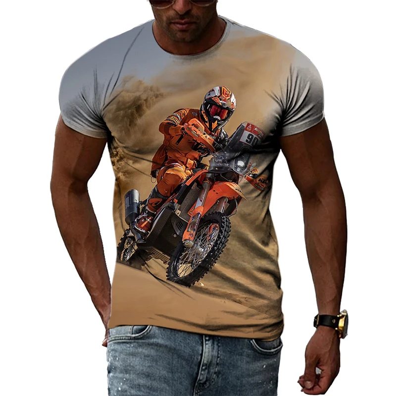 Summer Sports motocross Men graphic t shirts 3D Fashion Casual Cool Street Style Printed Tees Hip Hop Personality O-neck Tops