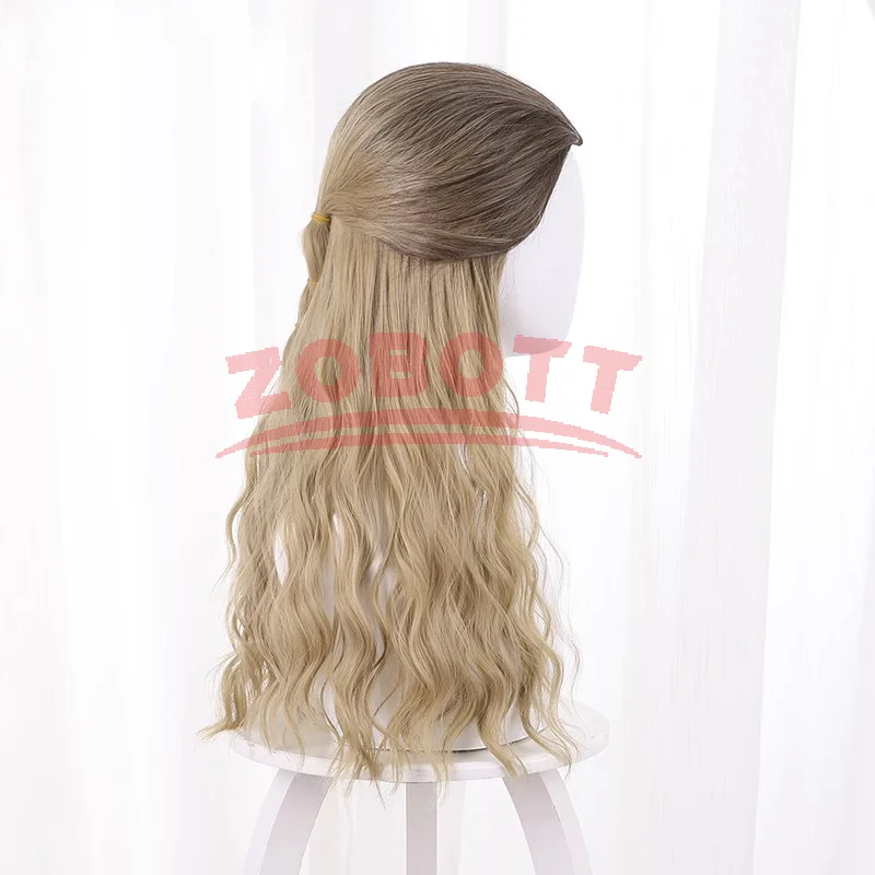 Synthetische Liebe und Donner Film Thor Männer Cos Perücke Lange Wellenförmige Lockige Geflecht Seite Pony Jane Cosplay Haar für Männer Party Perücken + kappe