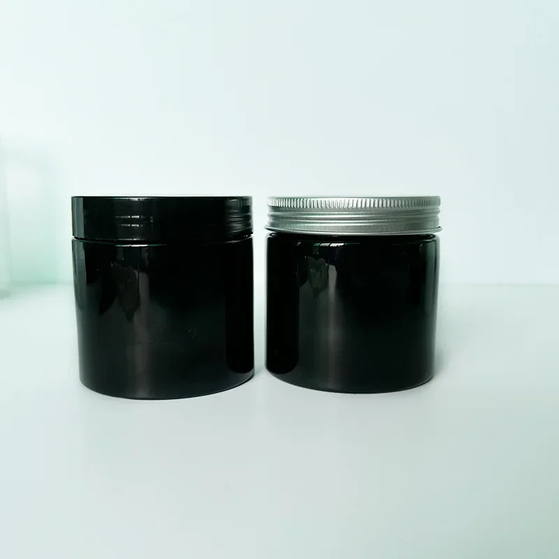 In-stock Black Wide-mouth 200ml Cream Bottle Pet Plastic Food-grade Mask Bottle Hair Wax Container Cosmetic Grade