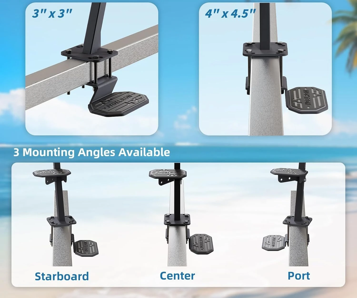 Pedal de remolque marino resistente con mango.