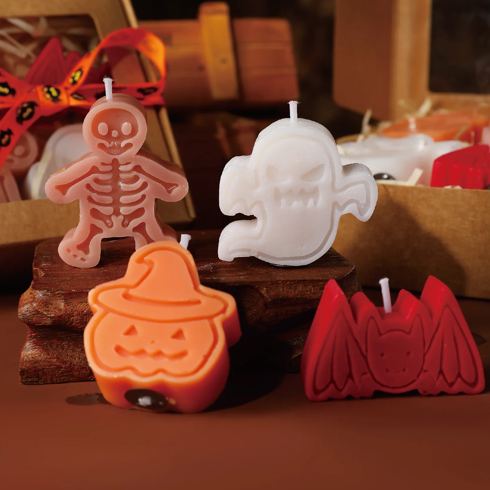 

Halloween Gift Bat Ghost Candle Pumpkin Shaped Candles Home Decoration Ghost Festival m