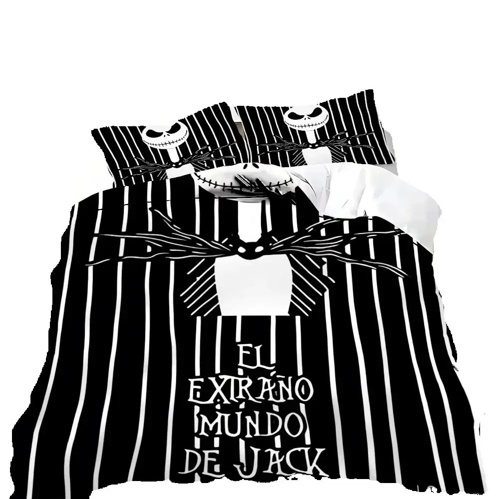 

The Nightmare Before Christmas Bedding Set Single Double Full Size Queen Bed Set Disney Cartoon Print, Bedroom Decoration