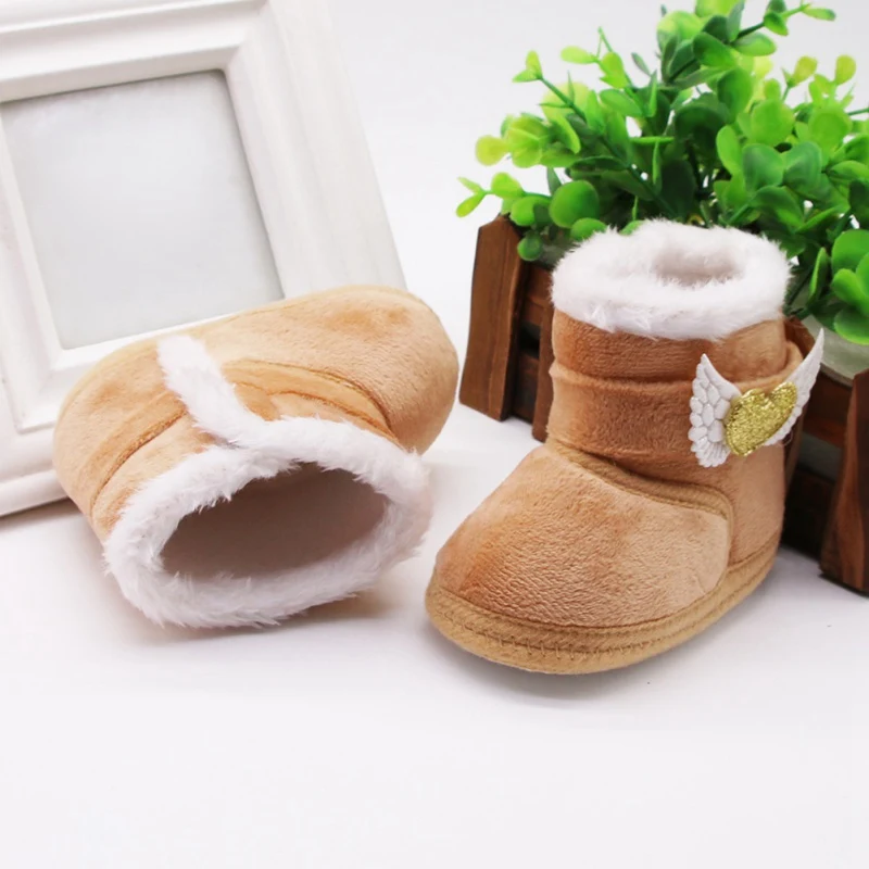 Baby Warm Fur Lining Soft Boots Baby Winter Ankle Non-Slip Rubber Sole Toddler Winter Snow Crib Shoes