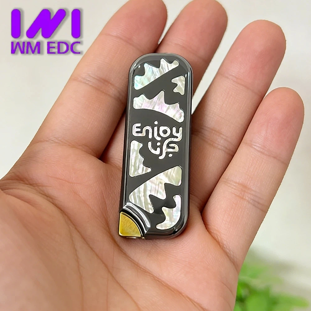 

WMEDC Coating Toys Luminous Q Fidget Slider Zirconium Stress Relief Toy Mechanical Push Slider Fidget Toys Adults