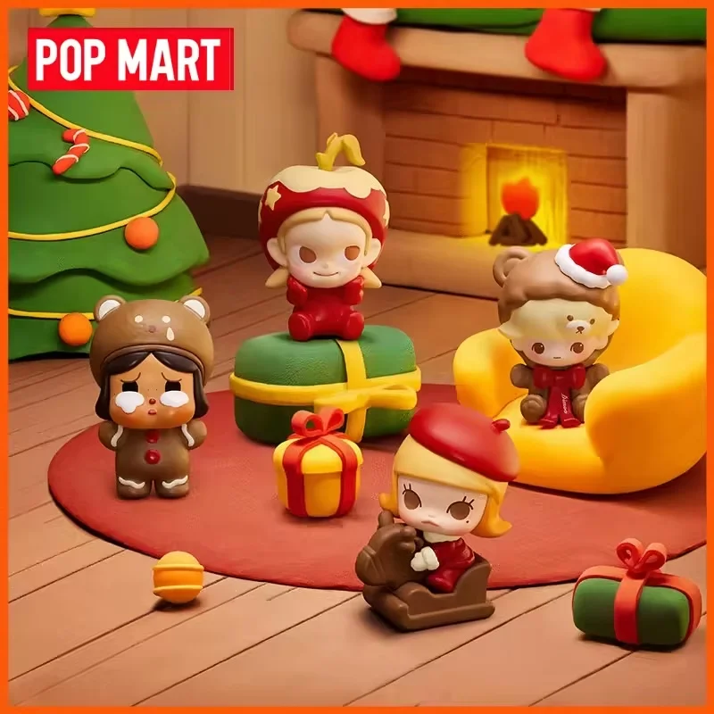 POPMART POPBEAN Christmas Gift Delivery Series Blind Box Mini Figure Set Box Desktop Decor Model Toy Mystery Box Surprise Gift