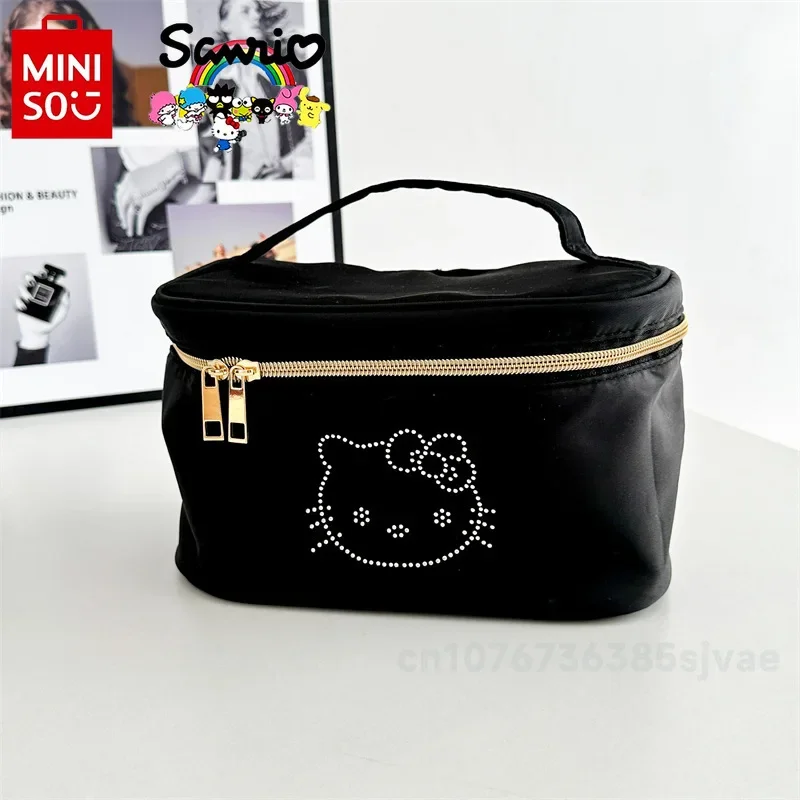 Hello Kitty Women\'s Makeup Bag Fashion High Quality Lipstick Storage Bag Black Versatile Large Capacity Multifunctional Handbag