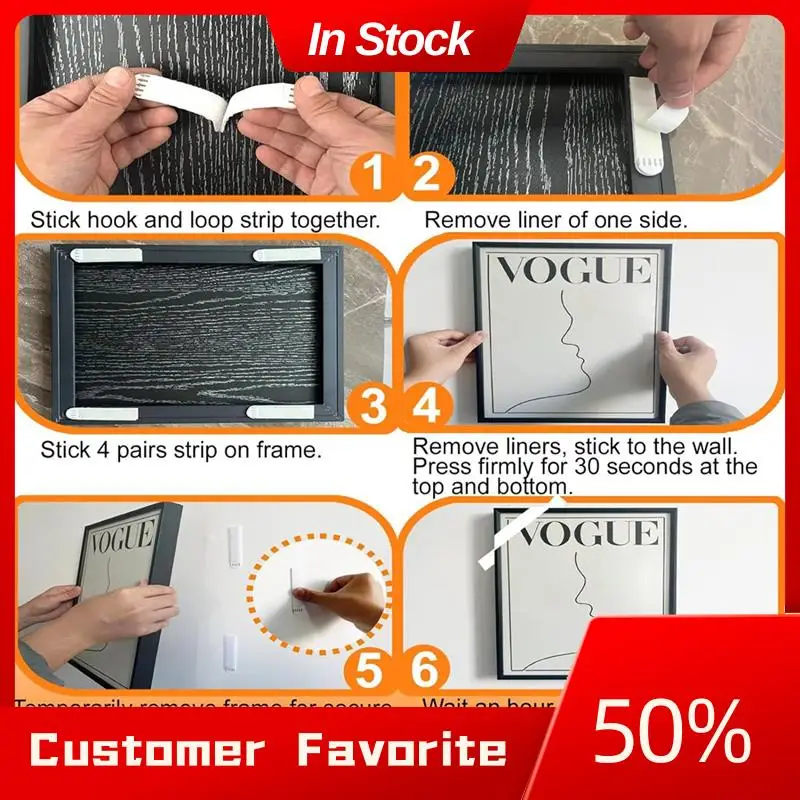 AT03 Top 36 Pairs (72 Items) Of Photo Frame Special Stickers For Wall Hanging Without Punching And Double-Sided Magic Stickers D