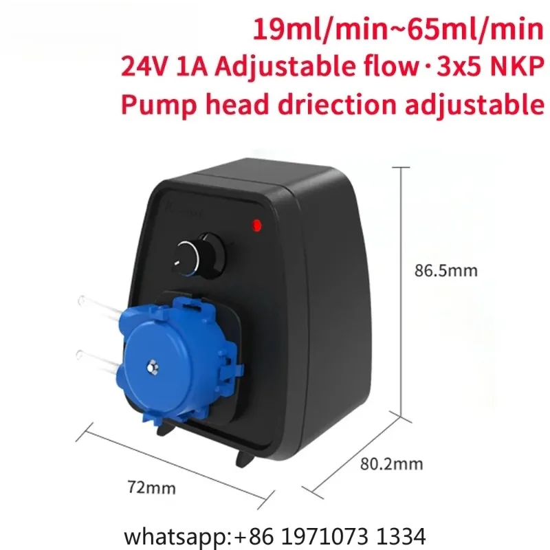 Kamoer 19~65ml/min KCP-X Super Mini Peristaltic Pump 24V DC Motor Adjustable Flow Dosing Pump Self-priming Pump for Lab
