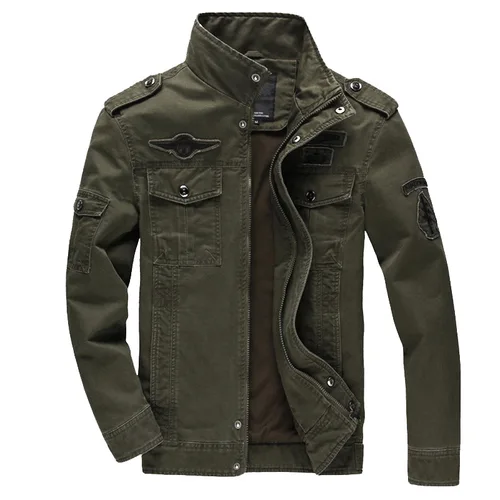 Imagen 2 del producto Chaqueta de algodón para hombre, chaqueta de trabajo multibolsillo a prueba de viento para caza salvaje, abrigo informal de escalada de montaña verde militar, novedad de 2024