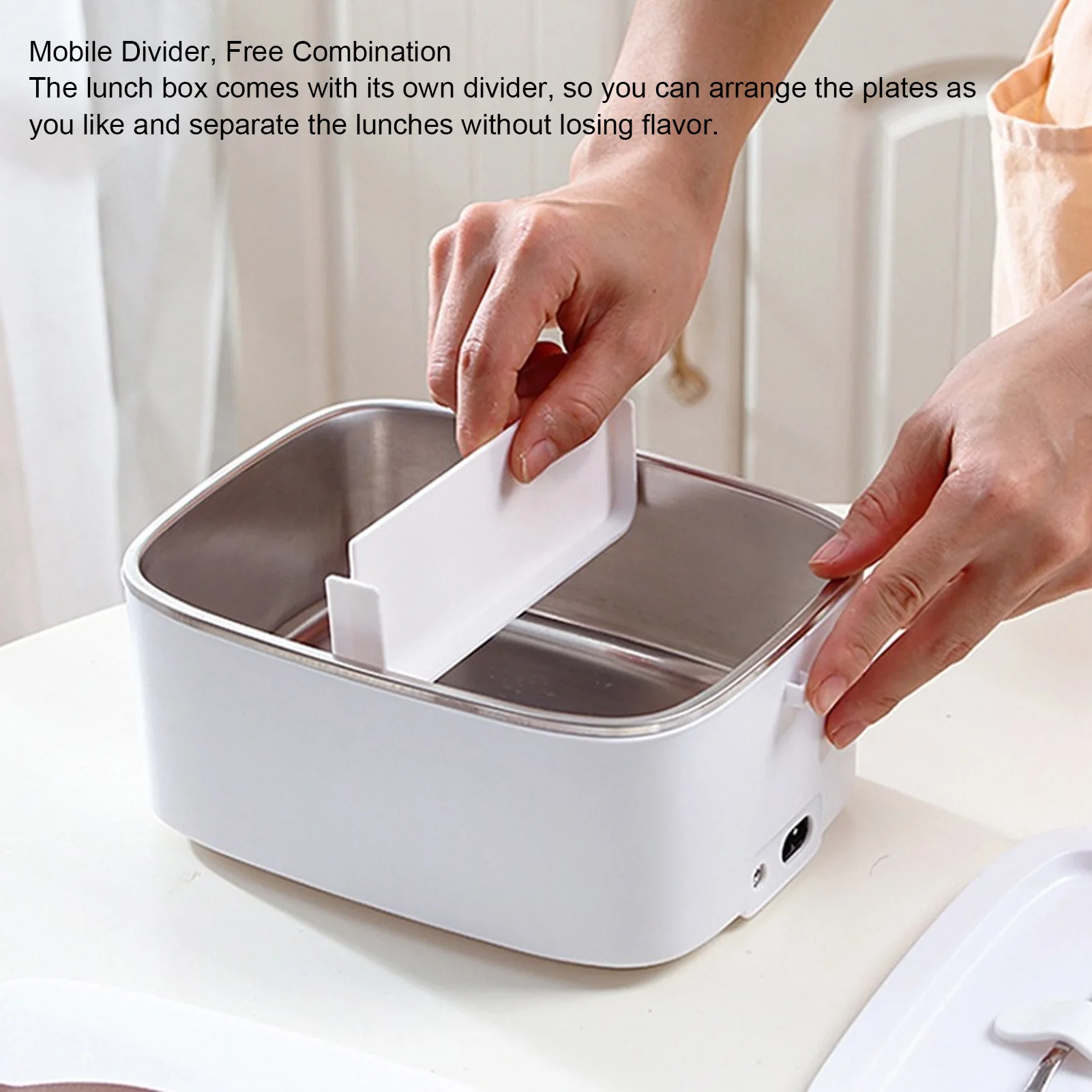 110V/220V/12V 전기 도시락 상자 1.8L 자동차 밥솥 304 스테인레스 스틸 음식 따뜻하게 물 가열 도시락 상자 70 ℃   열 상자