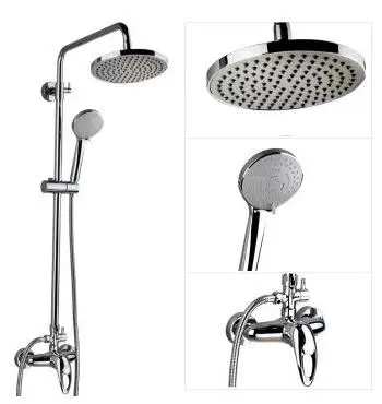 Bathroom rainfall shower faucet mixer tap, Brass wall mounted shower faucet set, Shower faucet shower head stainless steel hoses