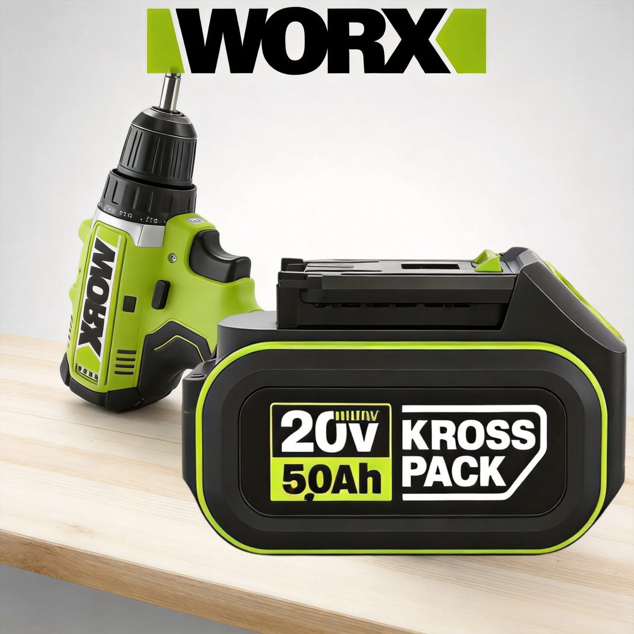 For Worx 20V Li-ion Battery Tools Replacement Battery 6Ah for Worx WA3551 WA3551.1 WX176 WX242 Screwdriver Power Tools
