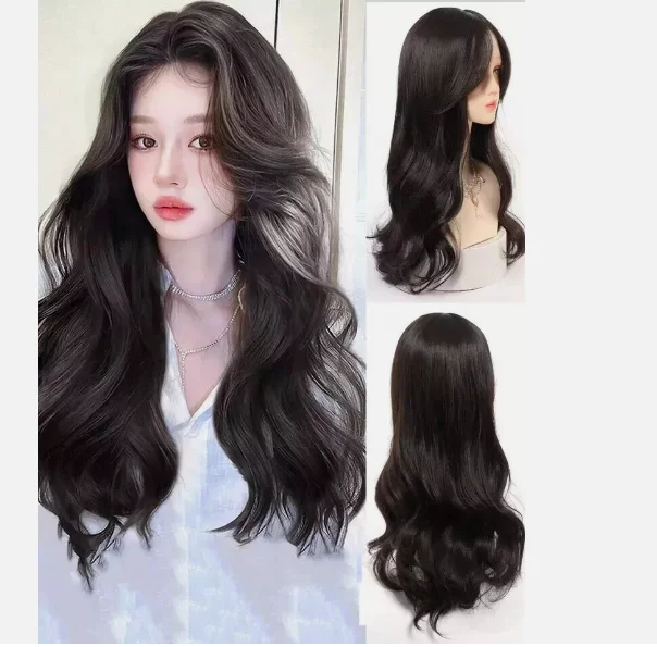 أزياء جديدة بريق المرأة براون الباروكات المتموجة 24In #2