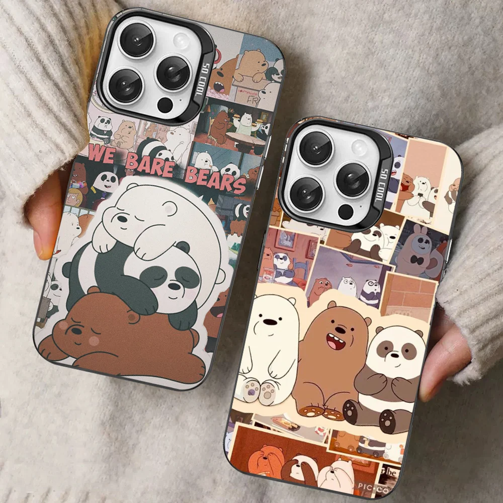 

Cartoon We B-BareS-Cute-Bears Phone Case For iPhone 16 15 14 13 12 11 Pro Max X XR XSMAX 8 7 Plus Matte Shockproof Back Cover