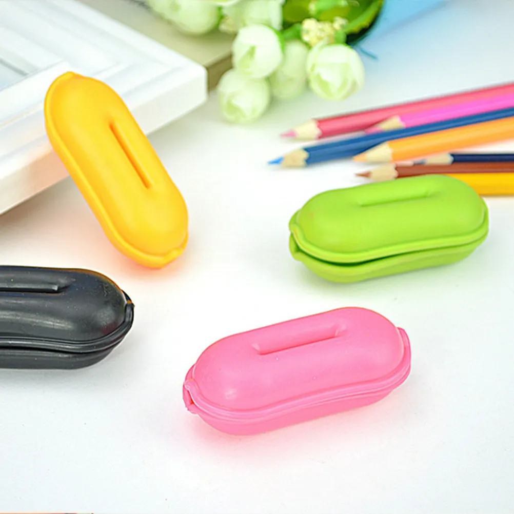 4Pcs Earphone Organizer Creative Peanut Shape Portable Perfect for Headphones Earbuds Cord Winder USB Cable Protective Case