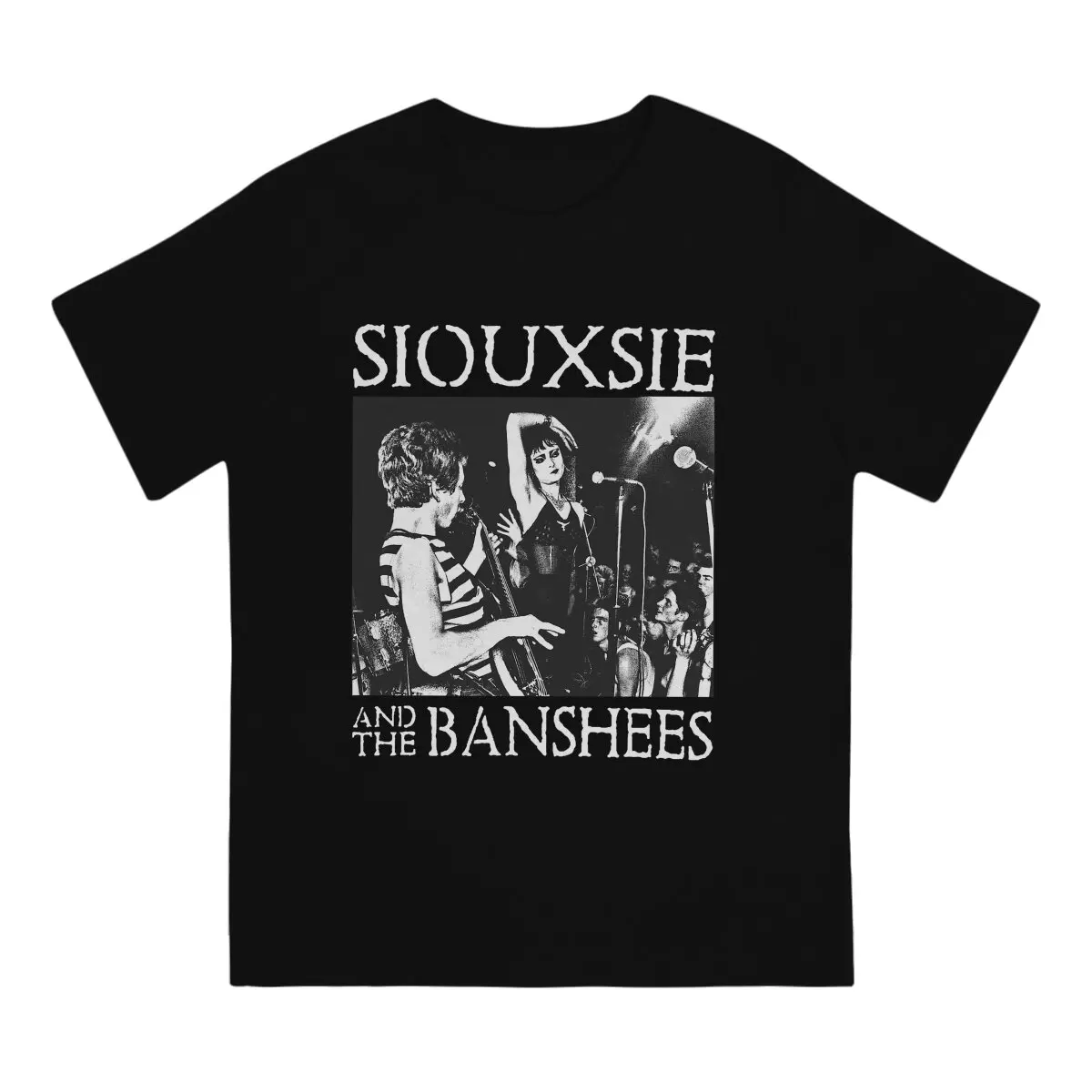 Performance Scene Men T Shirts Siouxsie and the Banshees Rock Band Novelty Tee Shirt Short Sleeve Crewneck T-Shirt 100% Cotton