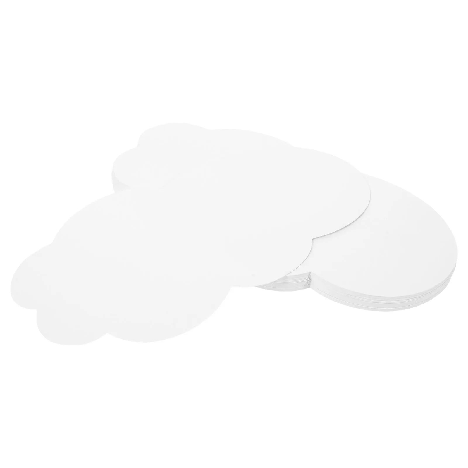 

50Pcs White Cloud Die Cuts Strong Cardstock DIY Craft Paper Shapes Nursery Playroom Wall Decor Bulletin Board Decorations