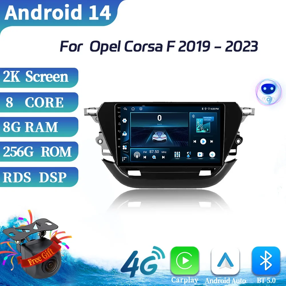 

Android 14 For Opel Corsa F 2019-2023 Touch Screen Autoradio Car Stereo Radio Video Player Navigation GPS Multimedia BT Carplay