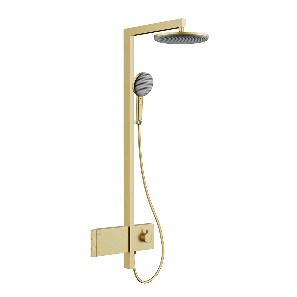 Multifunction Wall Mounted Bathroom Shower Head Handheld Set Watermark Stainless Steel Brushed Gold Shower Set