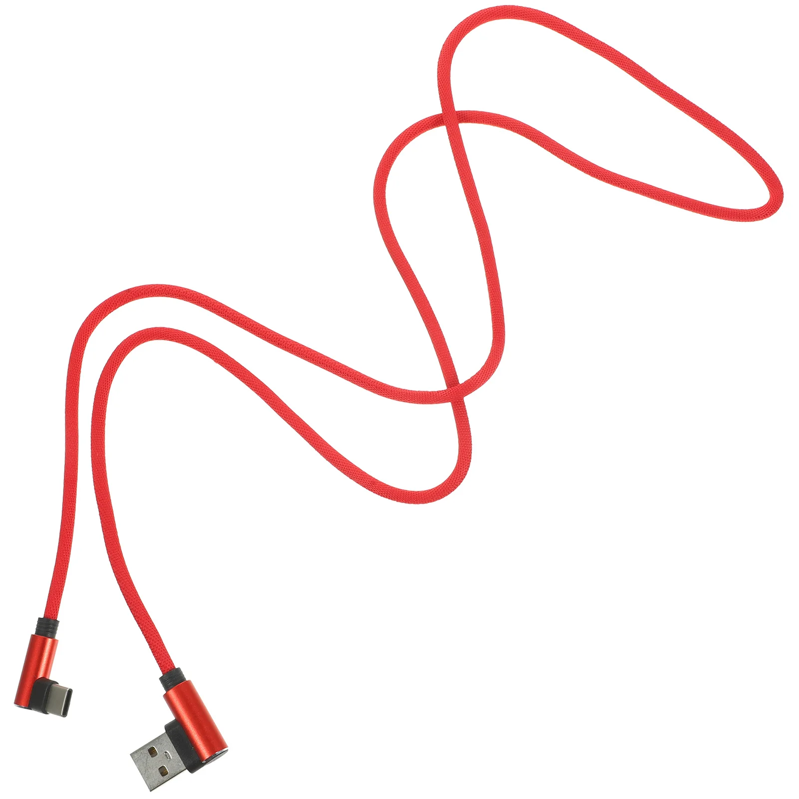 

Right Angle Type-C Charging Cable Braided Durable Fast Data Transfer 90 Degree Usb C Cord For Phone Red