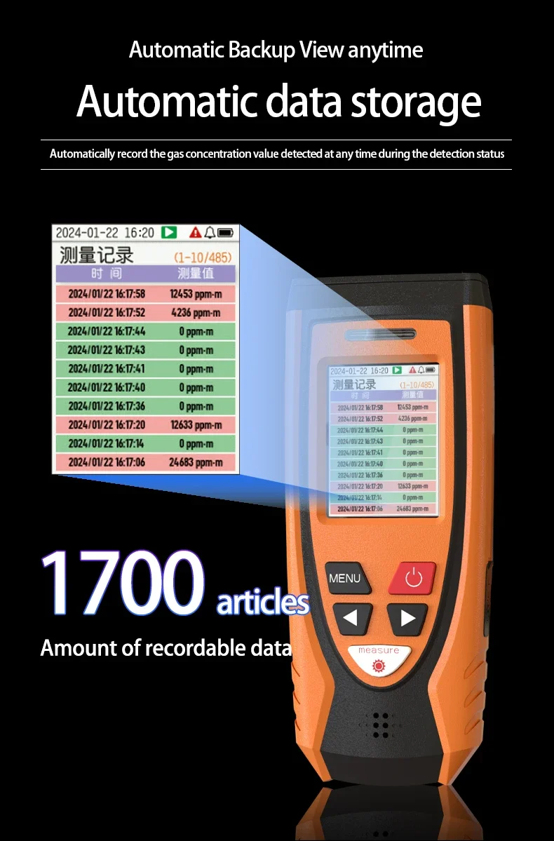 Aikesi Methane Telemeter  for CH4 Gas Mass Detection Portable Laser Methane Gas Detector Remote Optical CH4 Gas Detector