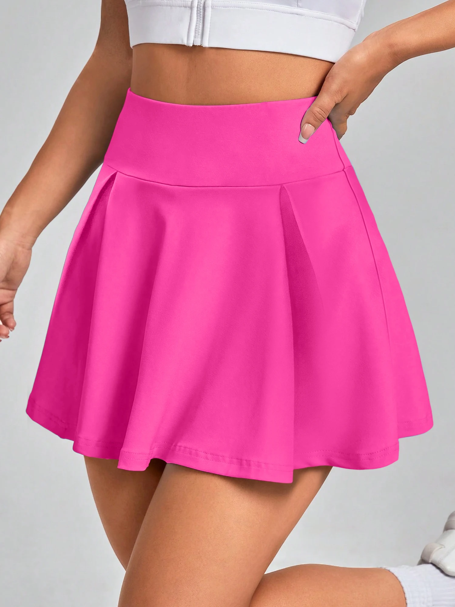 Ein Muss: Damen-Skort in Uni-Farbe für Reisen und Shopping, das leicht, bequem, blickdicht und vielseitig ist. – Detail 7