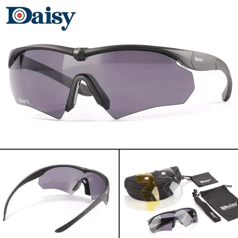 Tactical Safety Glasses with Interchangeable 3 Lens Outdoor UV Protection Goggles for Hunting Airsoft Shooting Hiking