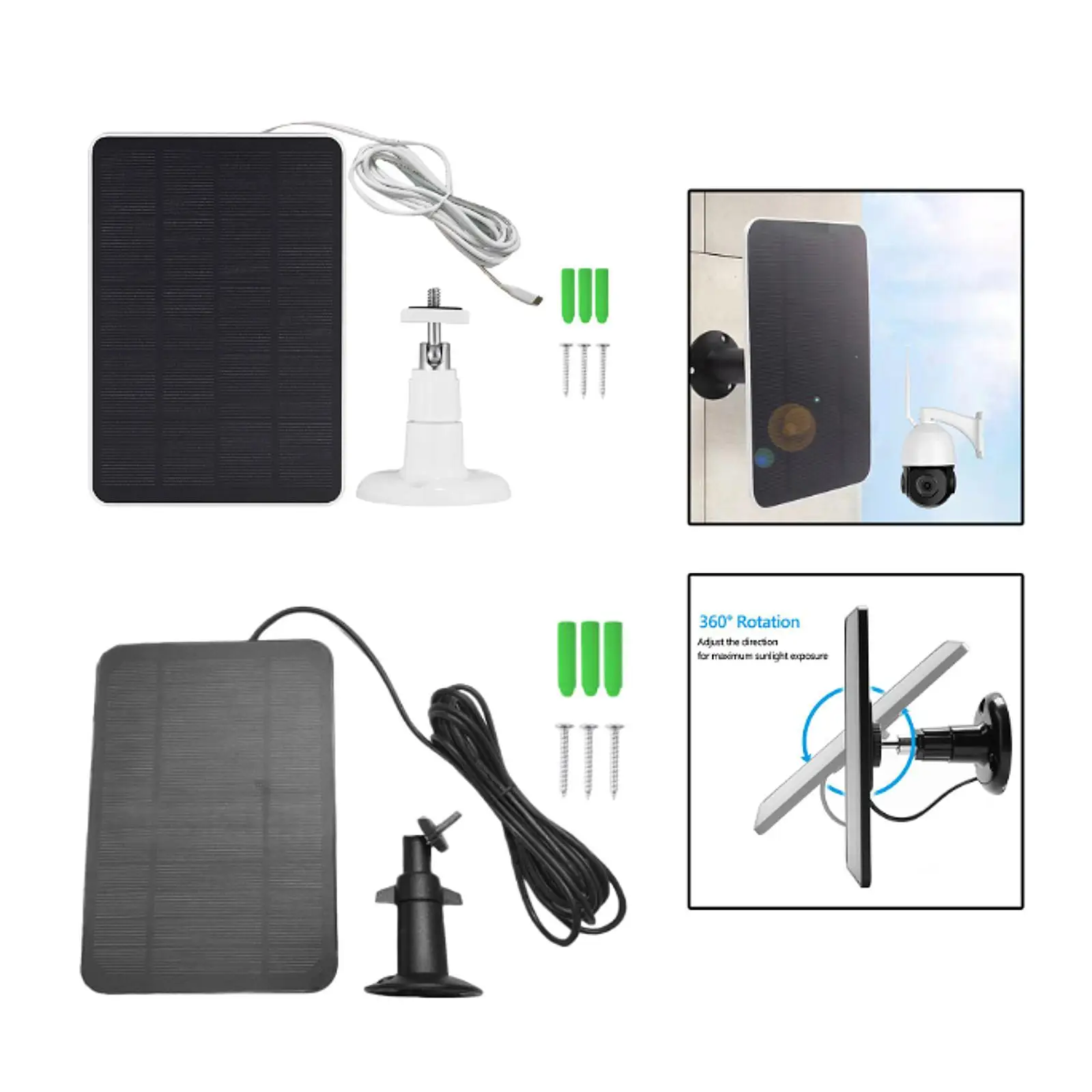 4W 5V Solar Panel Charging Accessories,Easy Installation Replacement Solar Charging Panel Camera Solar Panel for Door Bell image 3