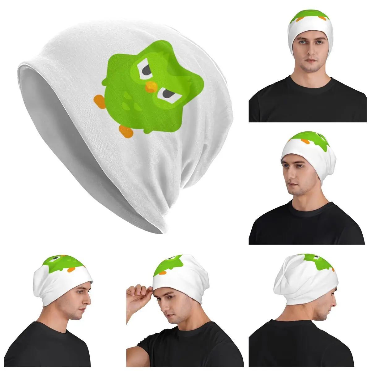 

Duolingo Owl Duo Warm Knitted Cap Fashion Bonnet Hat Autumn Winter Outdoor Beanies Hats for Men Women Adult