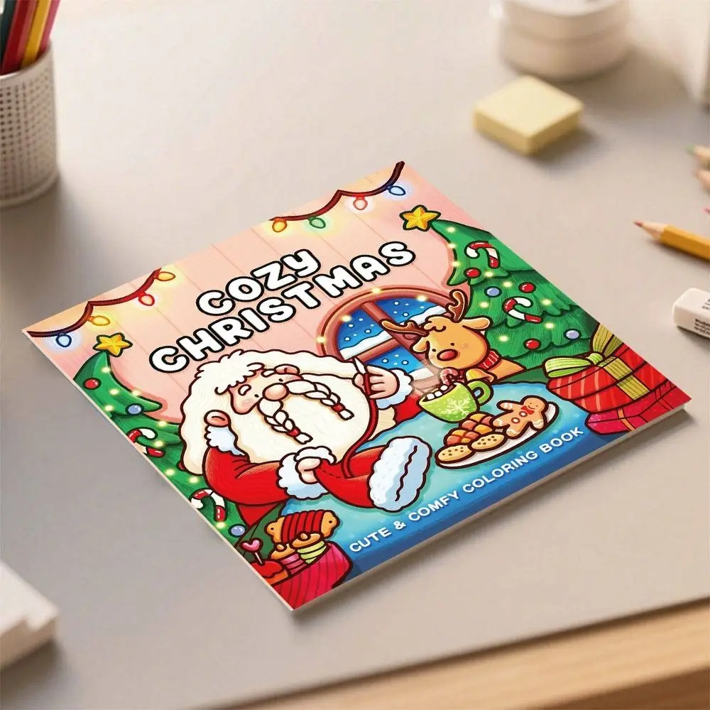 مريح عيد الميلاد عيد الميلاد تلوين كتاب الكرتون التعليمية غلاف عادي اللوحة هدية الإجهاد الإغاثة لعبة الرسم مونتيسوري #3