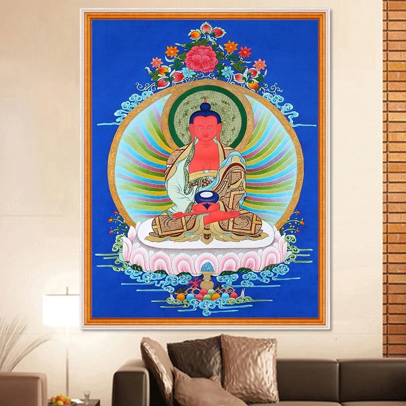 

Новый алмазный вышитый портрет Будды Бесконечной Жизни для гостиной, набор для алмазной вышивки с синей нитью на ткани