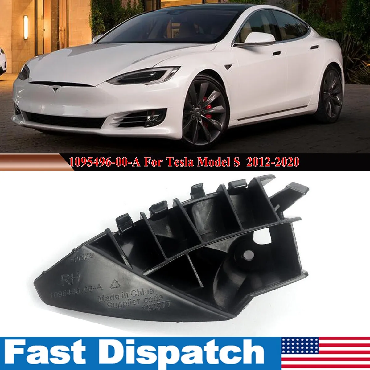 

Front Bumper Right Bracket Replace For Tesla Model S 2012-2020 Front Right Passenger Side Bumper Fender Bracket Car Accessories