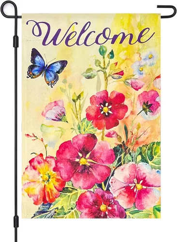Butterfly Flowers Florals Garden Flag,Blackout 12X18 Inch Double Sided,Vertical YYZ