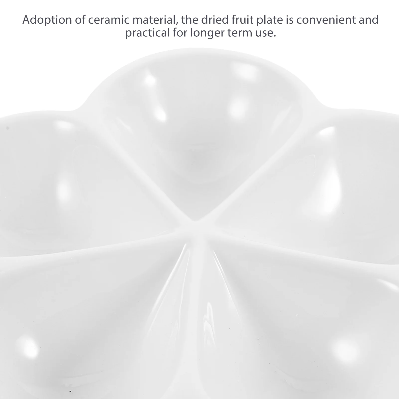 

Ceramic Divided Serving Tray Flower Shape Multi-Compartment Snack Candy Fruit Plate for Party Home Bar Restaurant