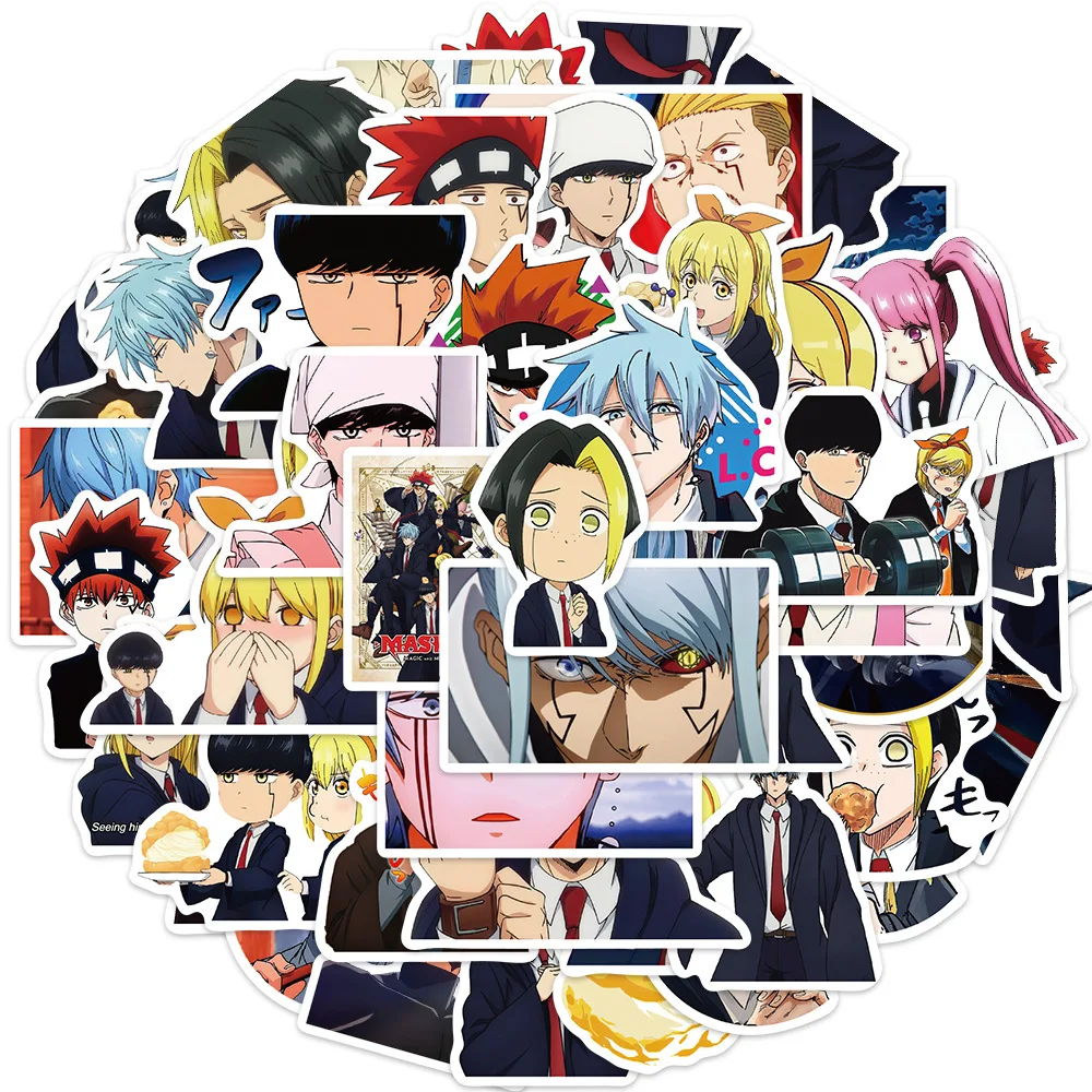 50Pcs/set New Anime Mashle Magic and Muscles kawaii Figure Waterproof sticker model toys DIY Hand account stickers gifts
