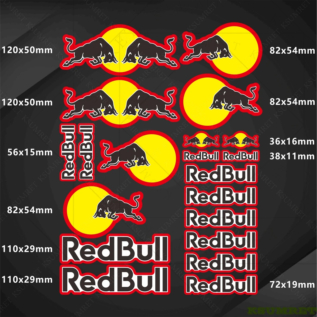 For Red Bull Motorcycle Stickers Logo Decal Emblem