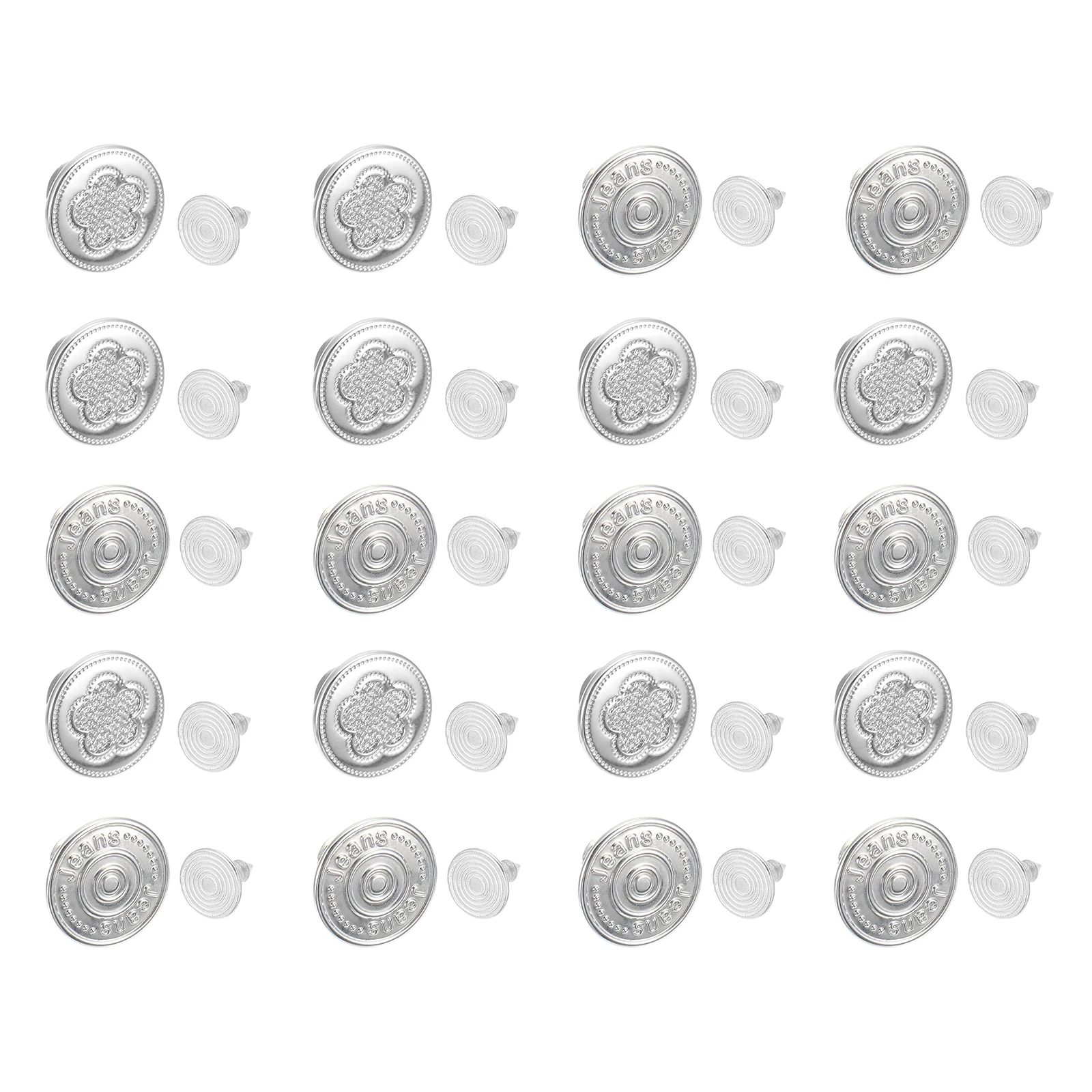 

100 Pcs Jeans Buttons Round Adjustable Replacement Denim Buckle Strong Durable High Quality Pants Accessories Simple Style