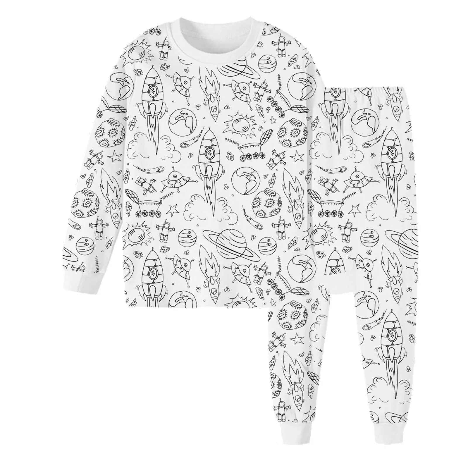 Vêtements de détente pour enfants, ensemble de pyjama coloré, croquis pour enfants, document d'art pour enfants, votre propre tenue, jouets artisanaux, bricolage pour enfants, garçons et filles