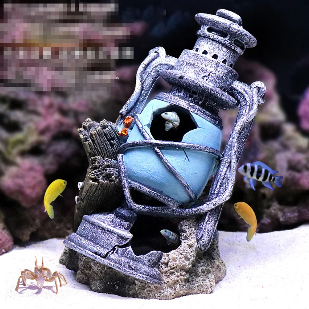 

Aquarium Fish Shelter Resin Lamp Ornament with Hollow Holes Natural Color Detailed Design for Vivid Fish Tank