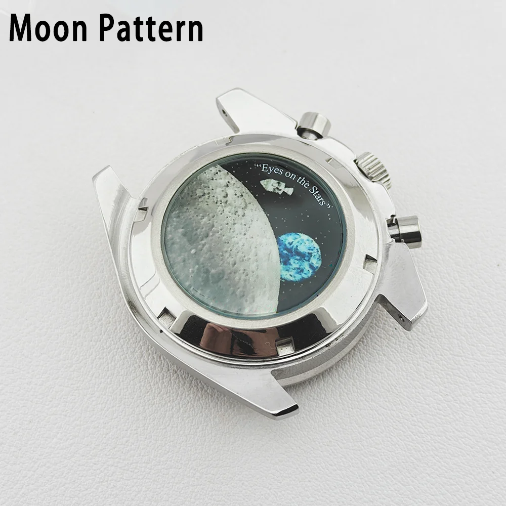 VK63 Case Moon Watch Case 39.7mm Metal Case 20mm Strap VK63 Watch Head Watch Accessories Silver Black  Assembled Case