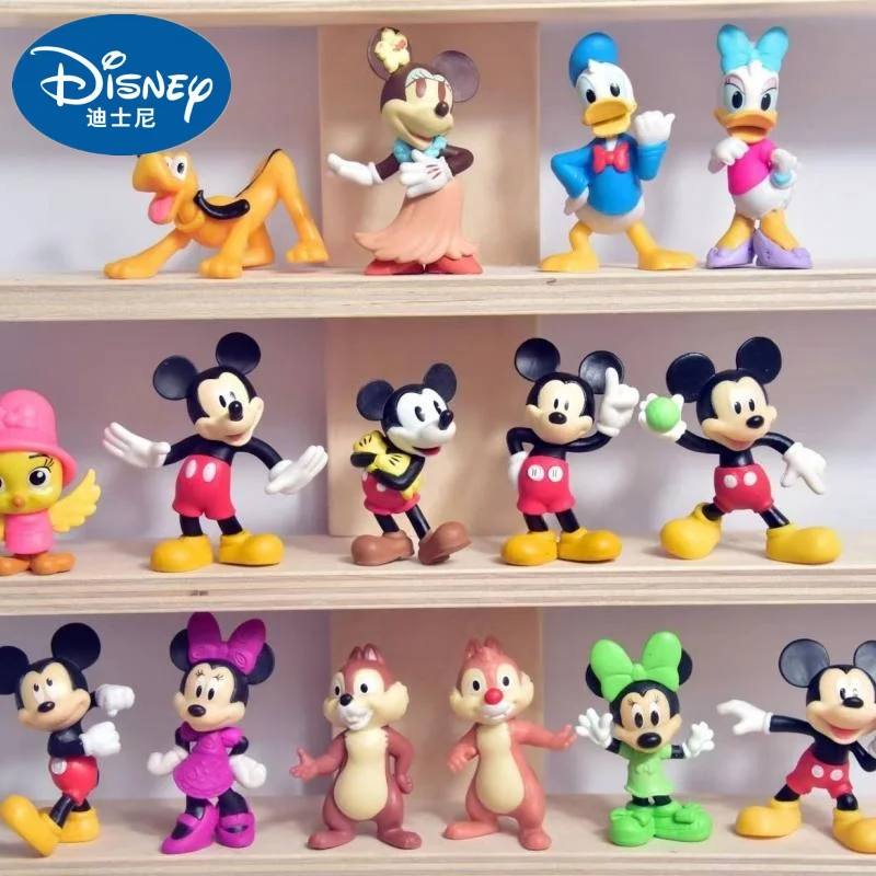 Disney Action i figurki do zabawy miki Mouse Minnie Retro Classic lalki na prezent urocze zabawka z kreskówki figurki Anime zbierania ozdób Model