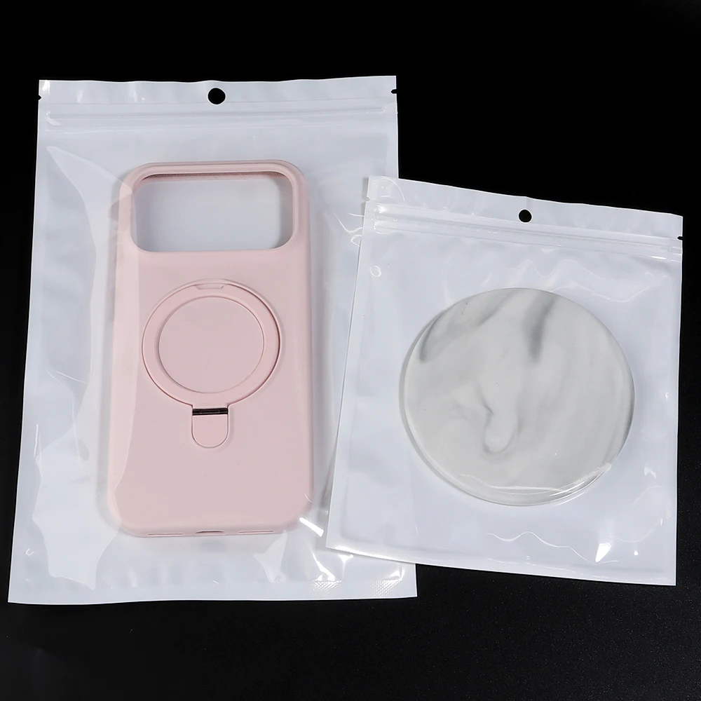 20/50 Stück Weiße Staubdichte Versiegelungsbeutel Transparente Ziplock-Beutel Handyhüllen-Zubehör Schmuck-Verpackungsbeutel Aufbewahrungsbeutel – Detail 3