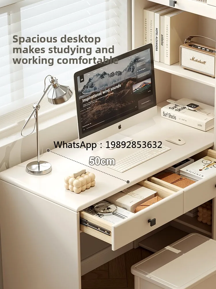 DF Desk Bookshelf Integrated Modern Simple Student Home Writing Study Small Apartment Bookcase Computer