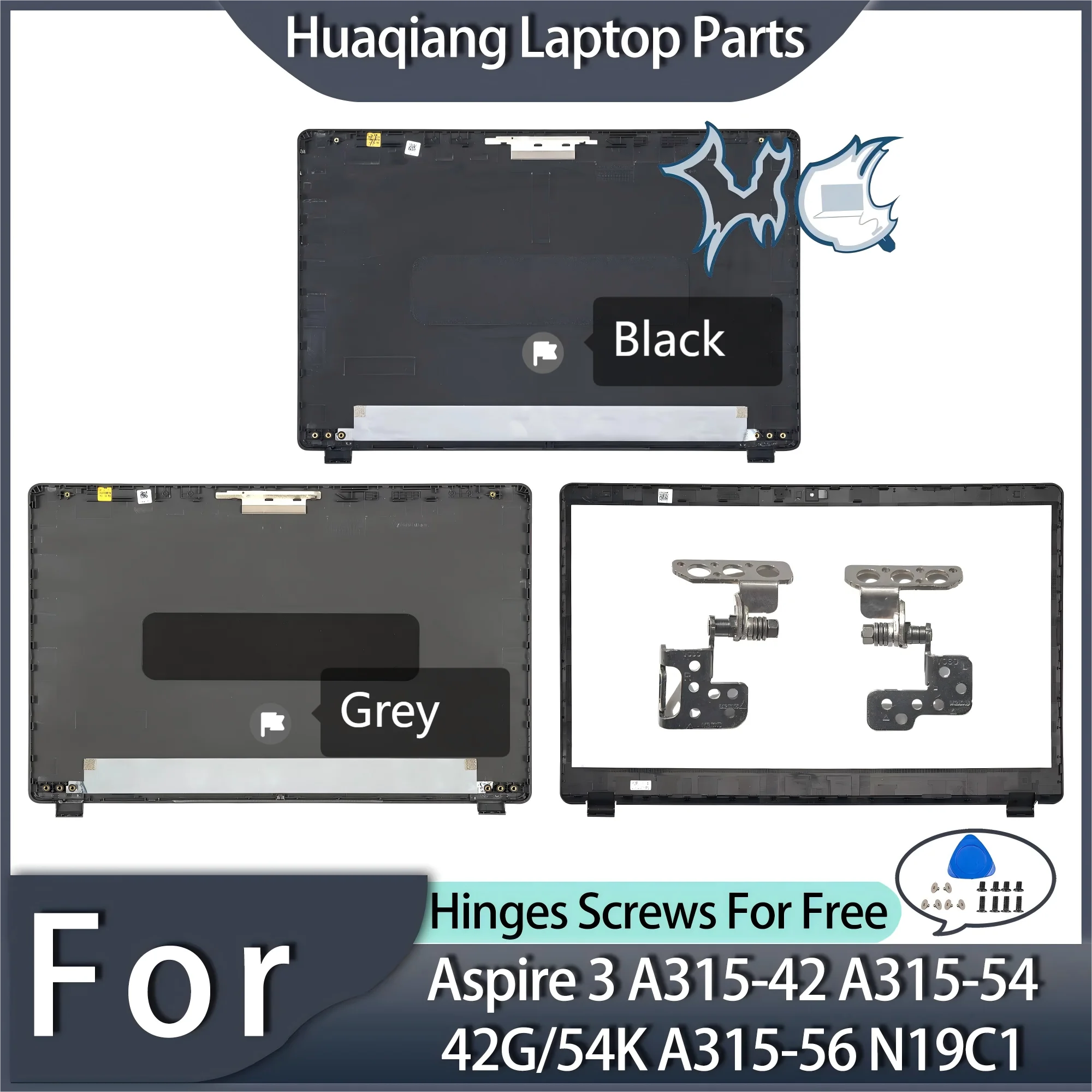

Laptop Cover For Aspire 3 A315-42 A315-54 42G/54K A315-56 N19C1 LCD Back Cover Front Bezel Hinges Replace