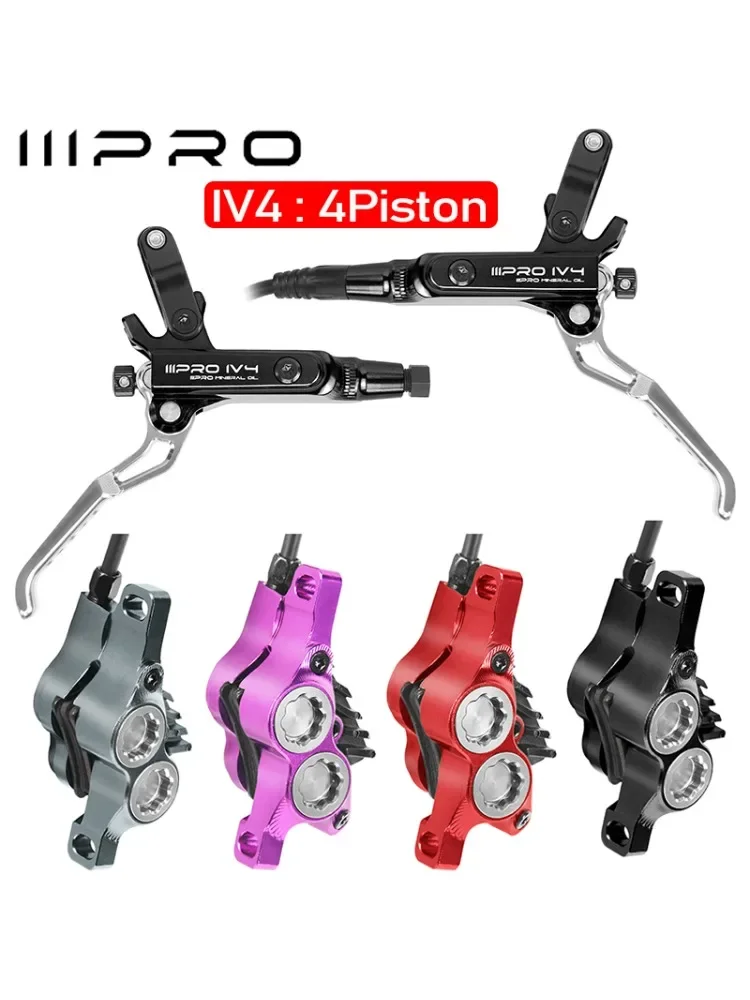 AliExpress IIIPRO IV4 Bicycle Hydraulic Brakes Set 4 Piston Bike Hydraulic Disc Brake Set 160mm Road MTB Oil Pressure Brake Disc