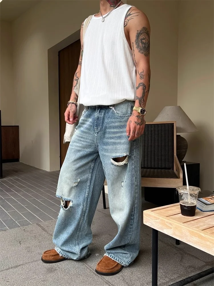 

Ретро-джинсы в американском стиле унисекс, синие, прямые, свободные, повседневные брюки с низкой посадкой на молнии