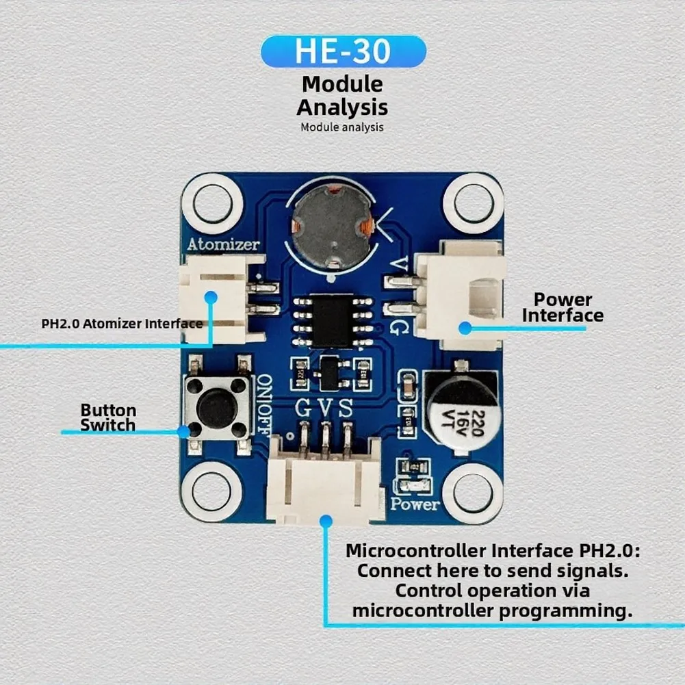 Piezo Transducer Air Humidifier Module High-frequency Vibration Advanced Atomization Module Atomization 33*30mm